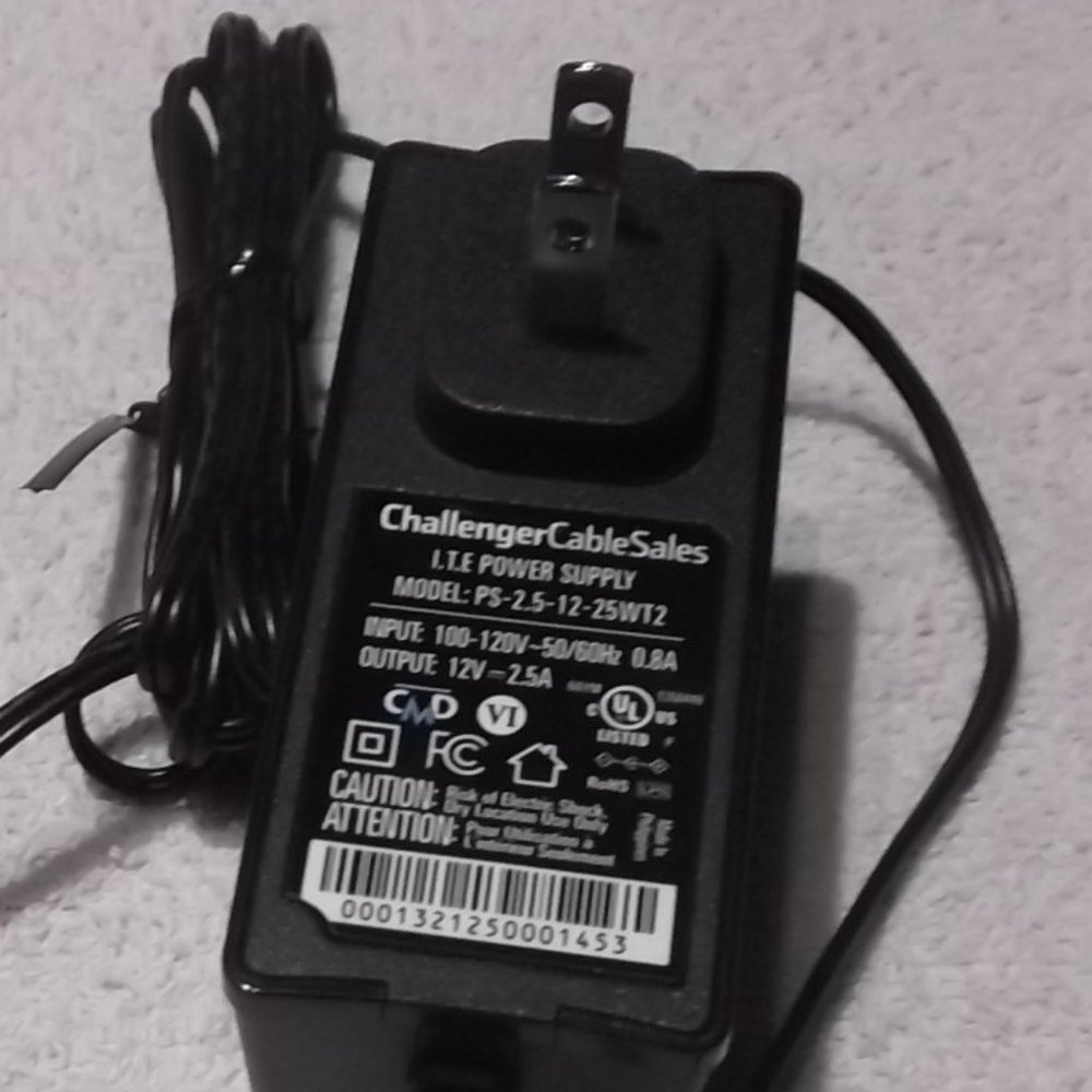 Challenger CableSales I.T.E Power Supply Model: PS-2.5-12-25WT2 Input 100-120v O